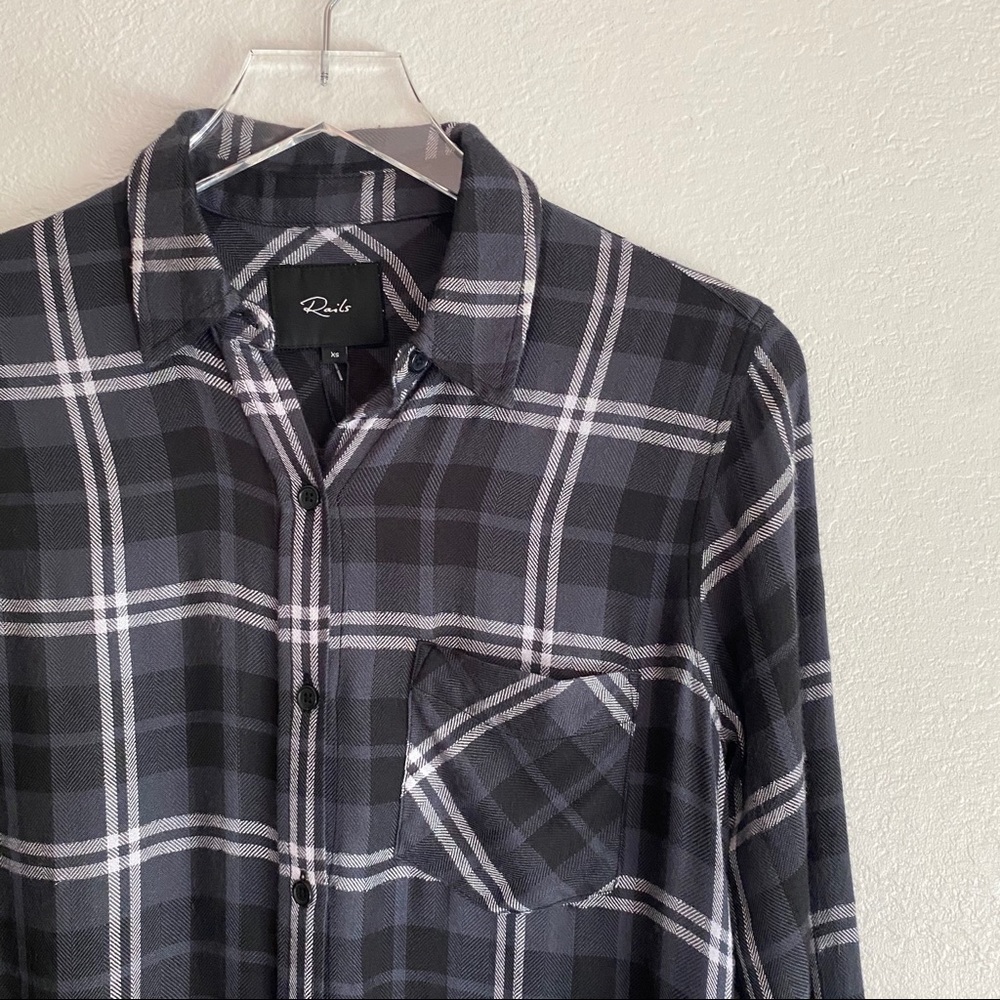RAILS metallic plaid button up flannel dress
